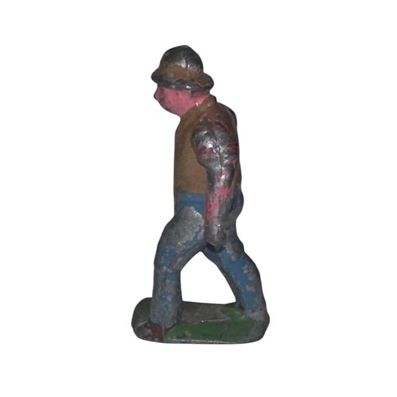 Barclay/Manoil Lead Figure, Vintage Railroad Worker 1950s France, 2.25" Tall - Picture 2 of 6